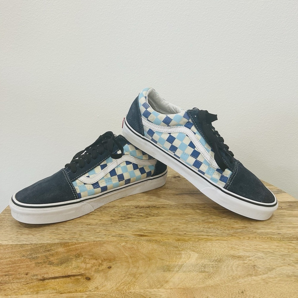 Vans Old Skool 'Blue Topaz Checkerboard' sneakers Skate Men's 10.5 Women's 12